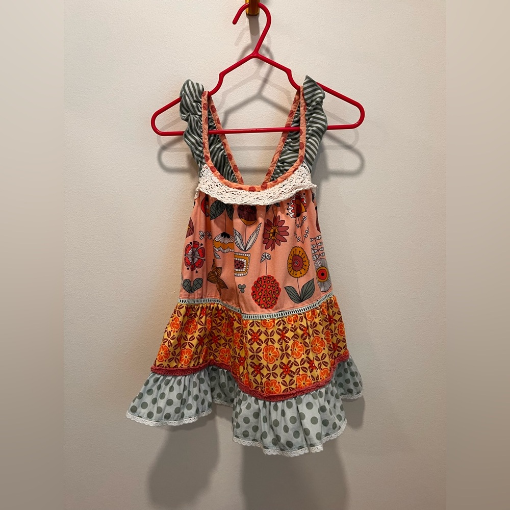 Matilda Jane Skeeball Tunic Top Tank Girls Size 4 Cotton Mixed Prints Toddler